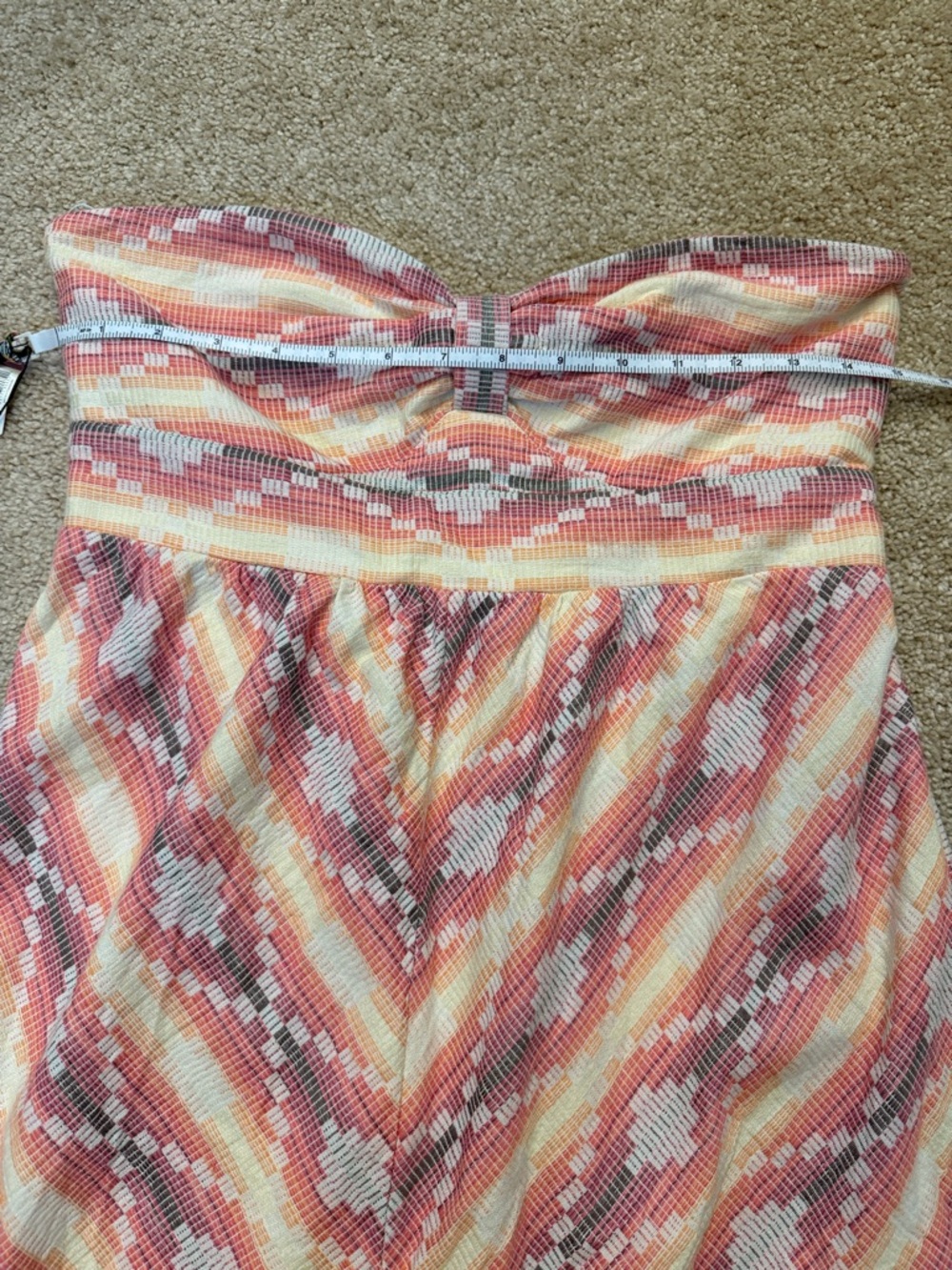 Roxy Strapless Multicolor Aztec Print Dress Size Large - Picture 7 of 12